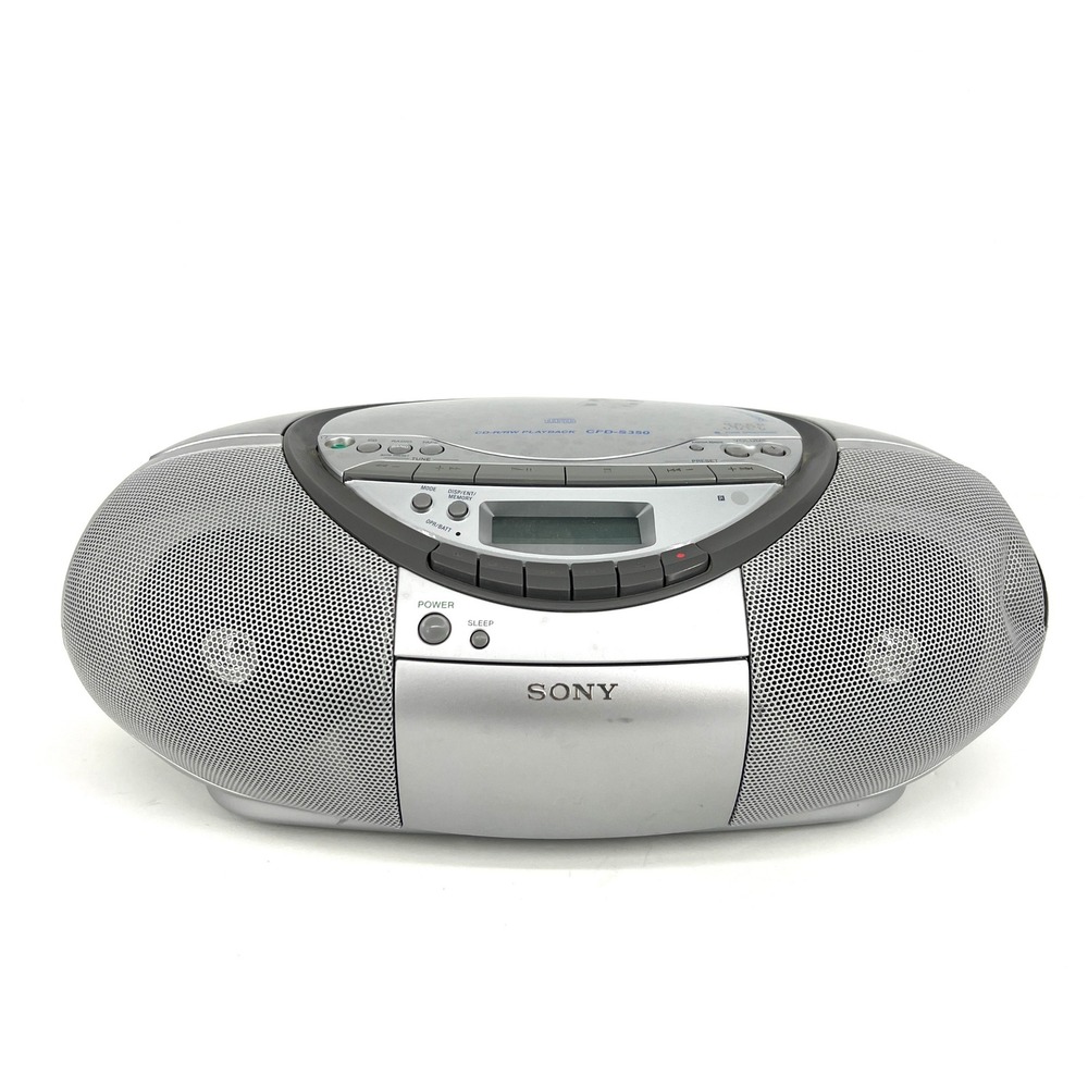 Sony CFD-S350 Portable CD Radio Cassette Player Boombox Silver Mega Bass